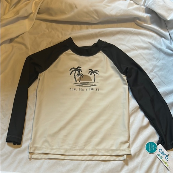 Carter's Black and Tan Palm‎ Tree Long Sleeve Sun Shirt - Picture 2 of 7